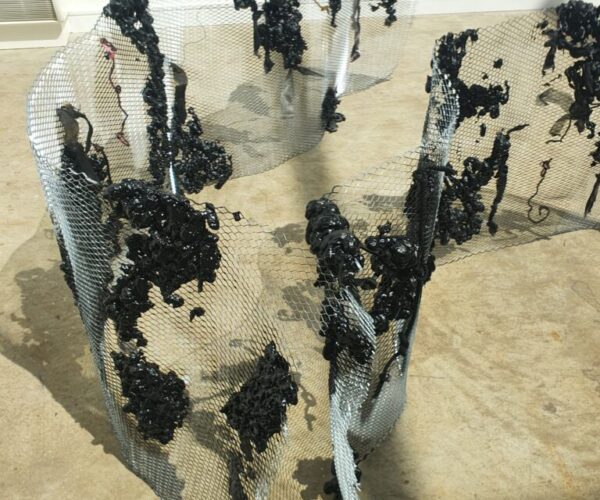 Border, Reinforcement Mesh, Expanding foam, Mixed Media, Lioght, 2021 (2)